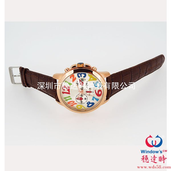 玫瑰金色時(shí)尚皮帶手表