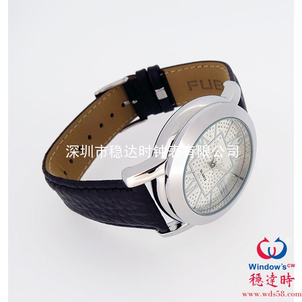 閃粉表面合金殼皮帶手表