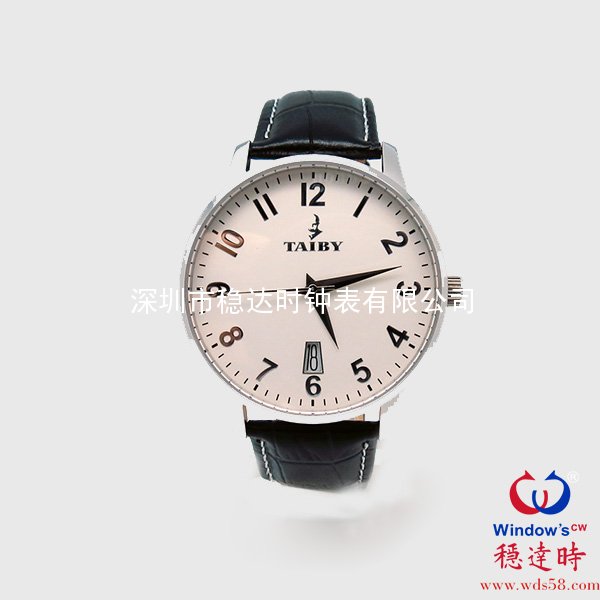 情侶真皮帶不銹鋼紀念手表