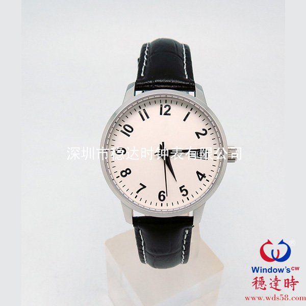 情侶真皮帶不銹鋼紀念手表