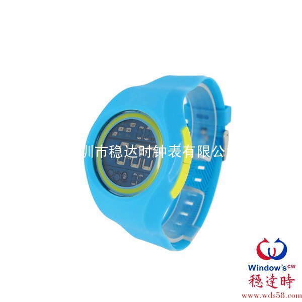 藍(lán)色硅膠電子表工廠