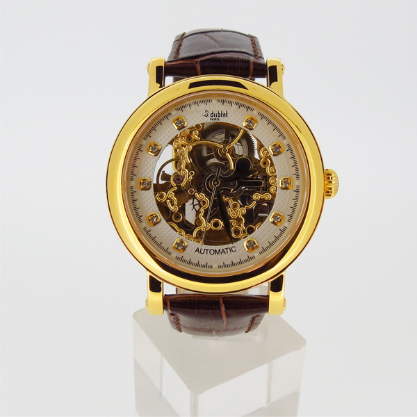 穩(wěn)達時高端大氣不銹鋼殼鏤空機械表