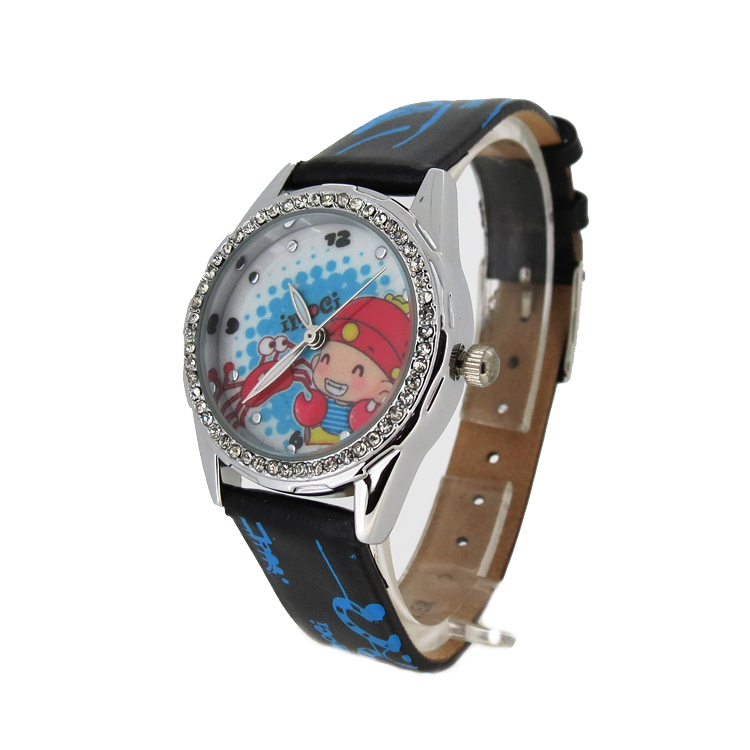 穩(wěn)達(dá)時優(yōu)質(zhì)合金殼鑲國產(chǎn)石兒童禮品手表定制