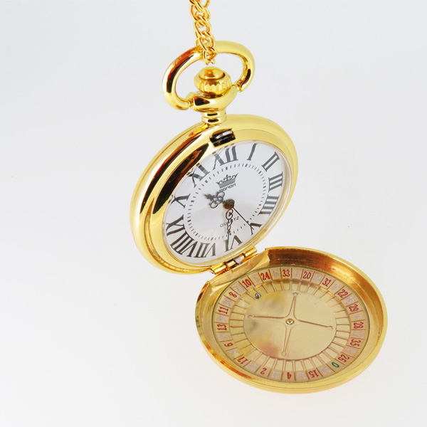 穩(wěn)達(dá)時(shí)金色龍鳳紀(jì)念圖騰懷表定制工廠