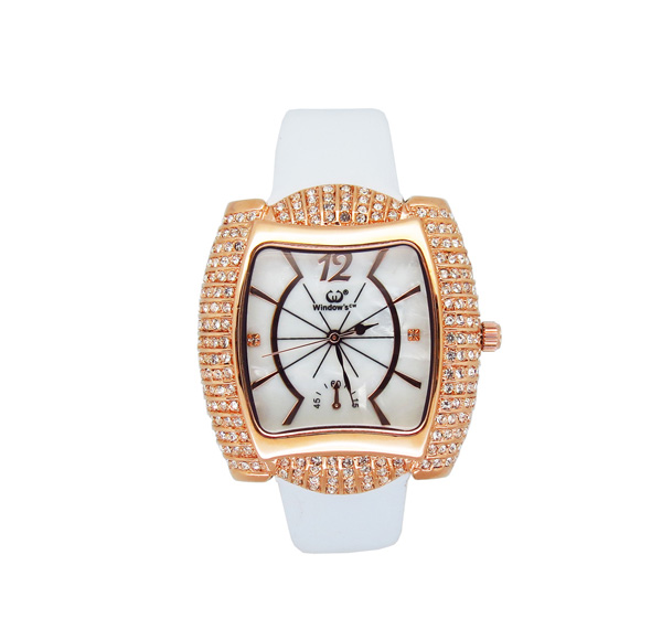 穩(wěn)達(dá)時(shí)異形銅殼鑲鉆石英手表批發(fā)廠家