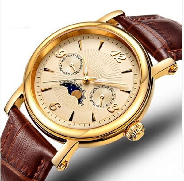 手表定制工廠供應(yīng)經(jīng)典男士多功能商務(wù)機械手表定制