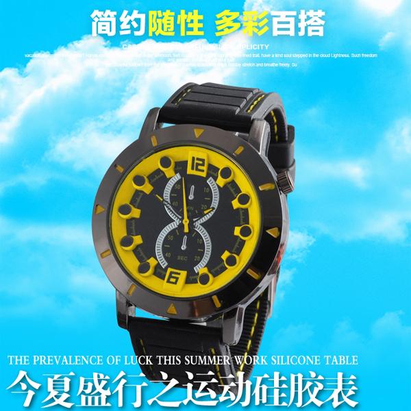 手表批發(fā)廠家供應男士運動硅膠禮品手表廠家直銷【穩(wěn)達時鐘表】