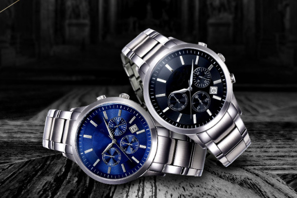 六針小秒男士不銹鋼手表 手表廠家批量定制