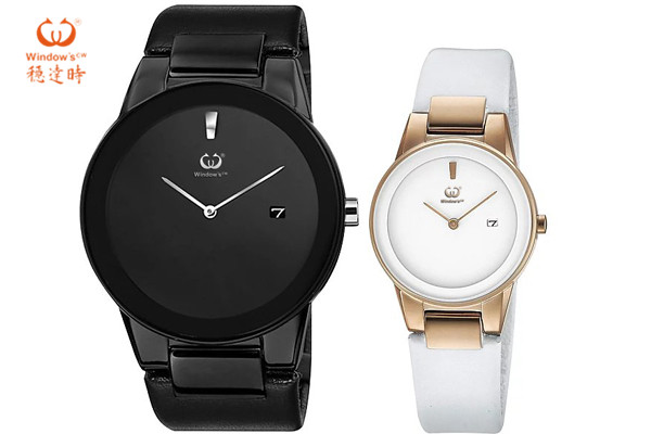 黑白配時尚情侶對表批發(fā) 穩(wěn)達時廠家供應(yīng)