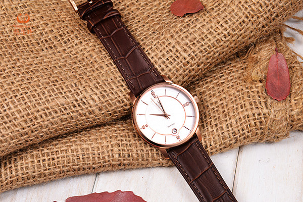 棕色真皮皮帶休閑時尚女士防水手表 廠家直銷 穩(wěn)達(dá)時