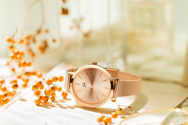 日本機(jī)芯精鋼網(wǎng)帶電鍍防水手表