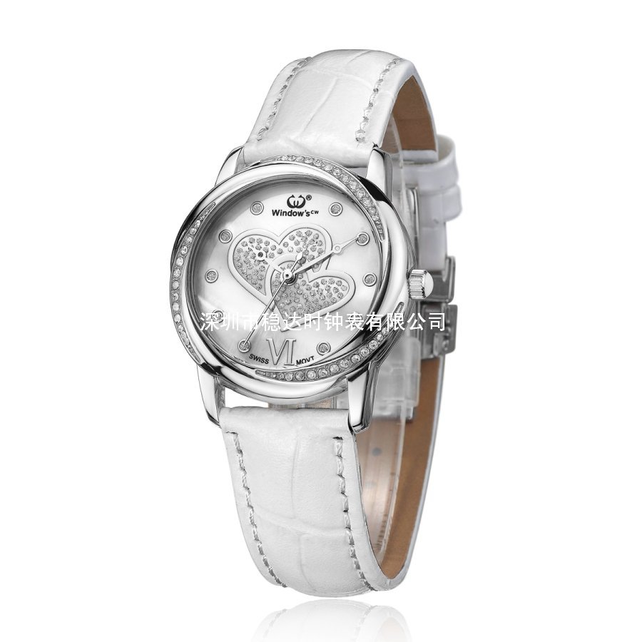 穩(wěn)達(dá)時(shí)女式時(shí)尚石英皮帶防水手表定制