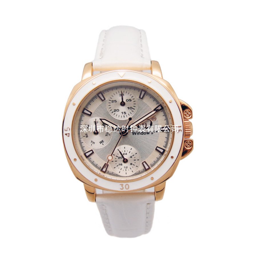 穩(wěn)達時新款女式多功能石英皮帶防水手表批發(fā)